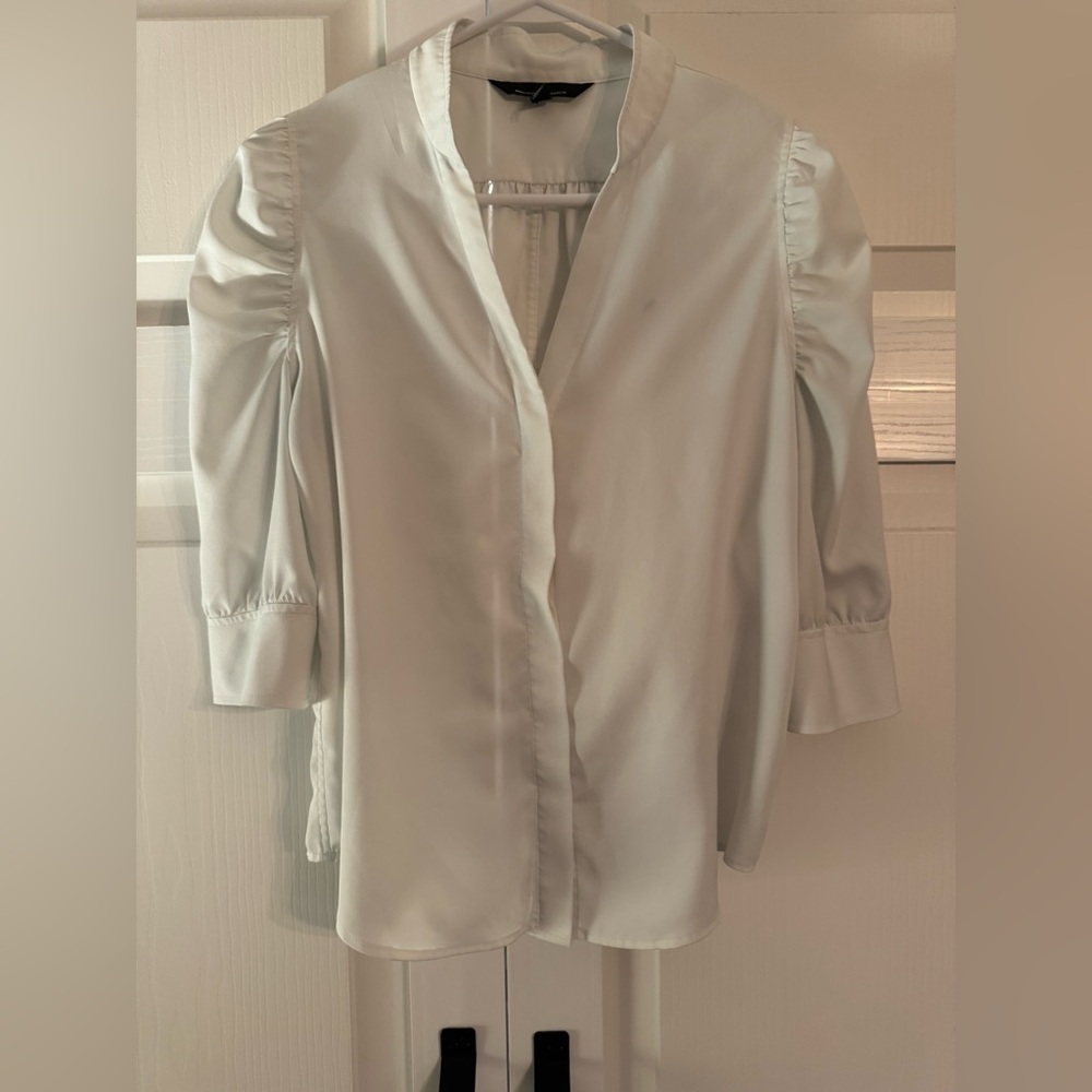 WHBM 3/4 Sleeve Classic White Blouse